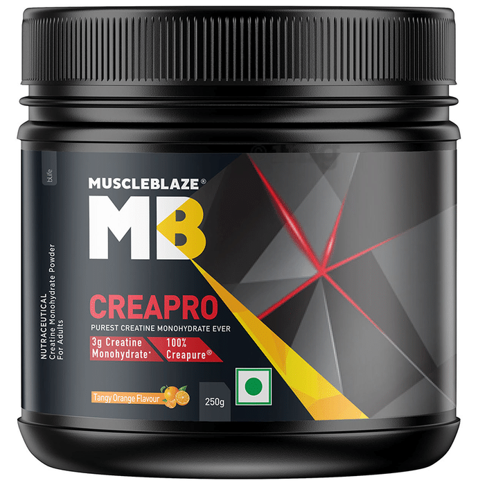 MuscleBlaze Creapro Creatine | With Creapure for Lean Muscles, Energy & Strength | Tangy Orange