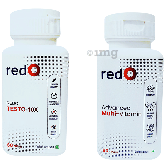 Redo Combo Pack of Testo 10X Capsule & Advanced Multi-Vitamin Capsule (60 Each)