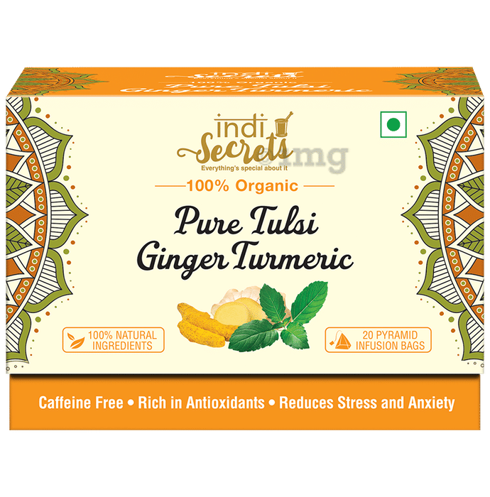 Indisecrets Tea Bag (36gm Each) Pure Tulsi Ginger Turmeric