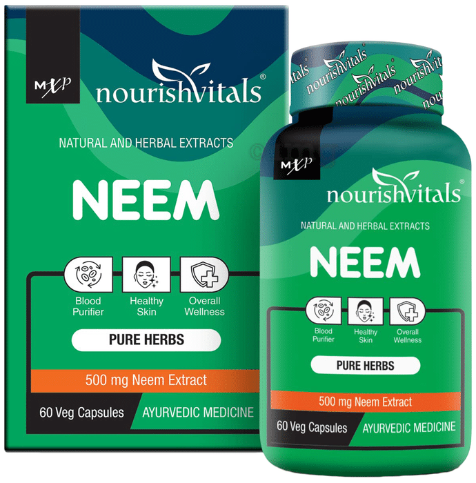 NourishVitals Neem 500mg Veg Capsule (60 Each)