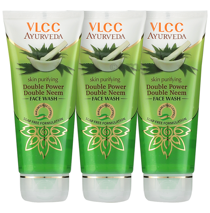 VLCC Skin Purifying Double Power Double Neem Face Wash (100ml Each)