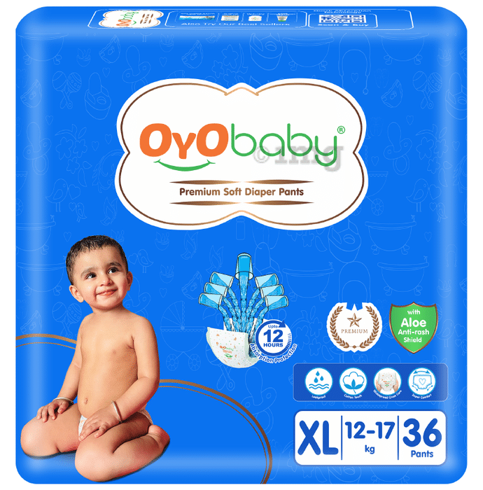 Oyo Baby Premium Soft with Aloe Anti-Rash Shield Diaper Pants (36 Each) XL