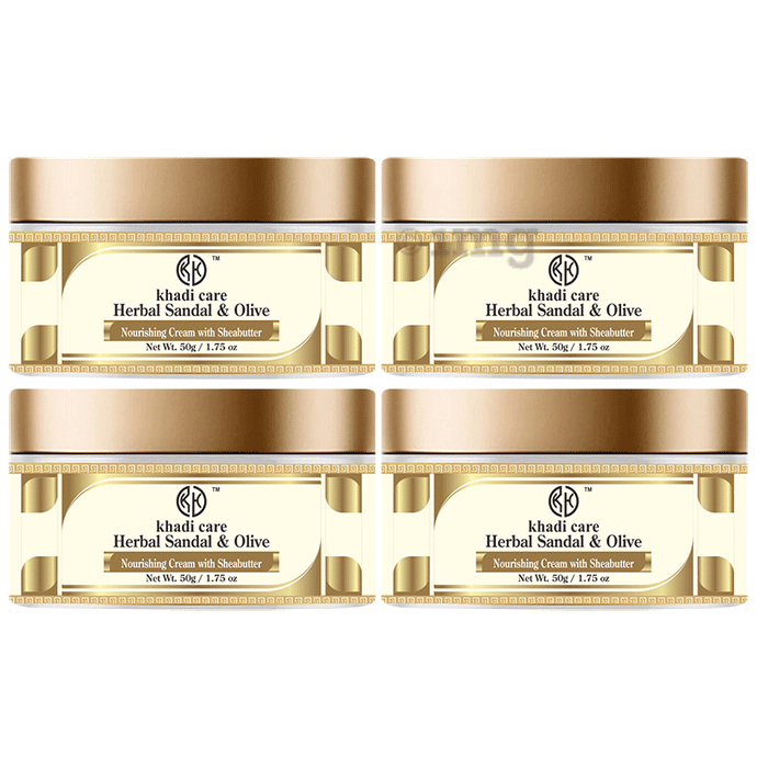 Khadi Care Herbal Sandal & Olive Nourishing Cream with Sheabutter (50gm Each)