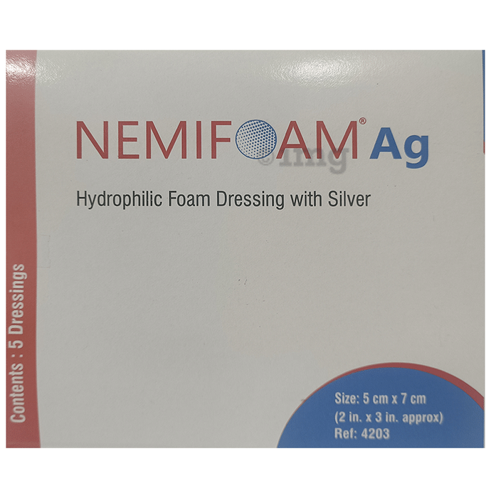 Nemifoam Ag Hydrophilic Foam Dressing with Silver 5cm x 7cm