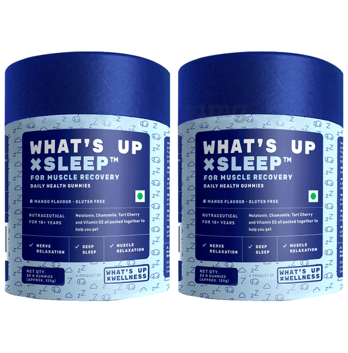 What's Up Wellness Sleep Gummies for Muscle Recovery (30 Each) Mango