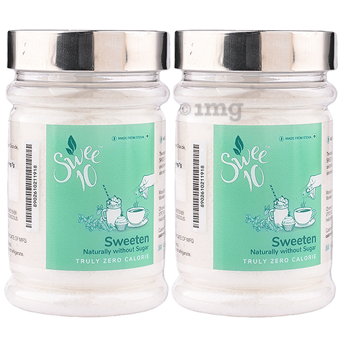 Swee10 Natural Stevia Sweetener Powder | Sugar Free | Zero Calorie Sugar Substitute (200gm Each)