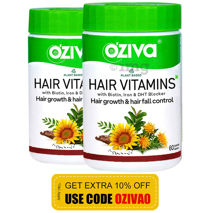Oziva Combo Pack of Hair Vitamins Capsule (60 Each)
