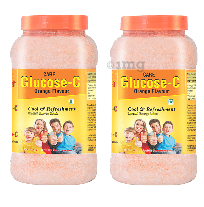 Care Glucose-C (1kg Each) | Powder for Instant Energy | Flavour Orange
