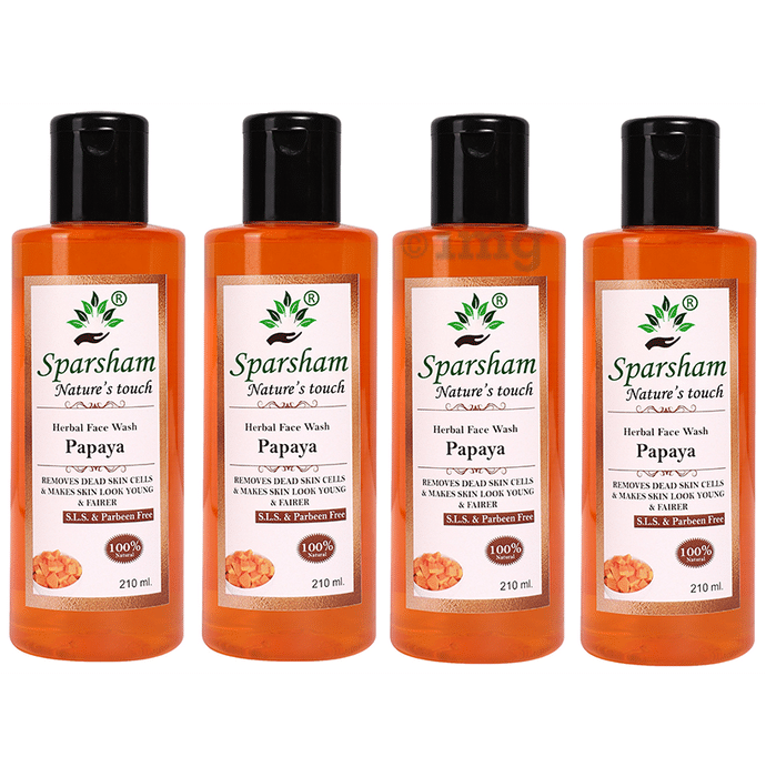 Sparsham Papaya Herbal Face Wash(210 ml Each) SLS & Paraben Free