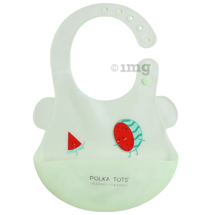Polka Tots Waterproof Silicone Feeding Bibs With Adjustable Snap Buttons Multicolor