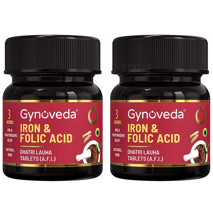 Gynoveda Iron & Folic Acid Tablet (60 Each) | For Healthy Blood Iron & Haemoglobin