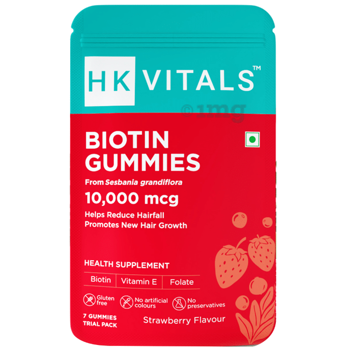 Healthkart HK Vitals Biotin Gummies Strawberry Trial Pack