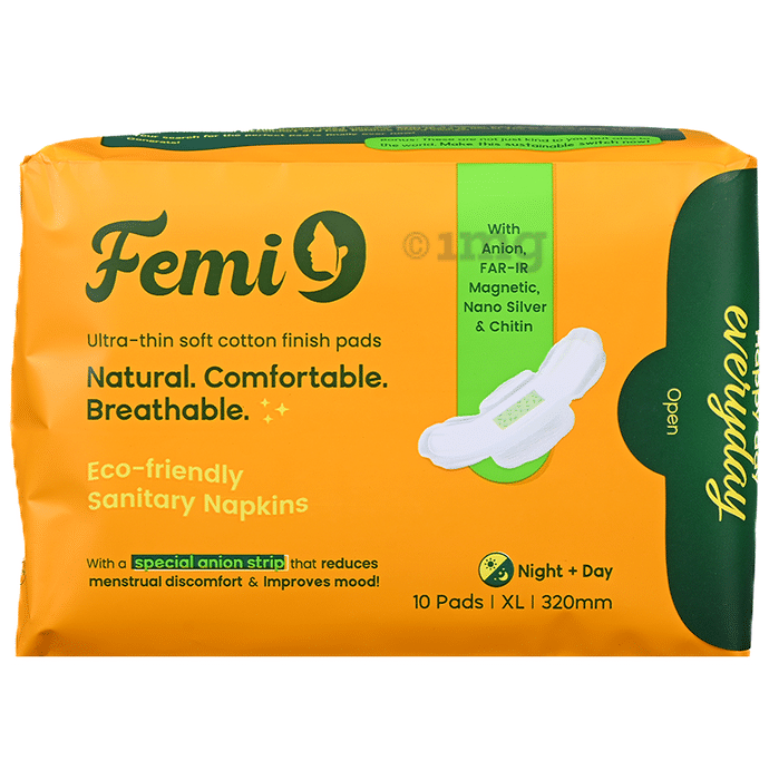 Femi9 Organic Anion Cotton Sanitary Napkins XL