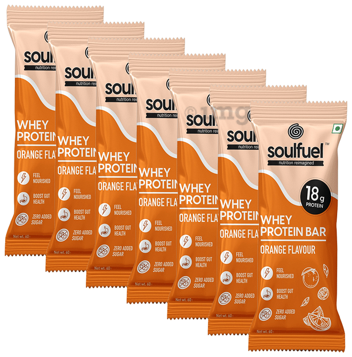 SoulFuel Whey Protein Bar (60gm Each) Orange