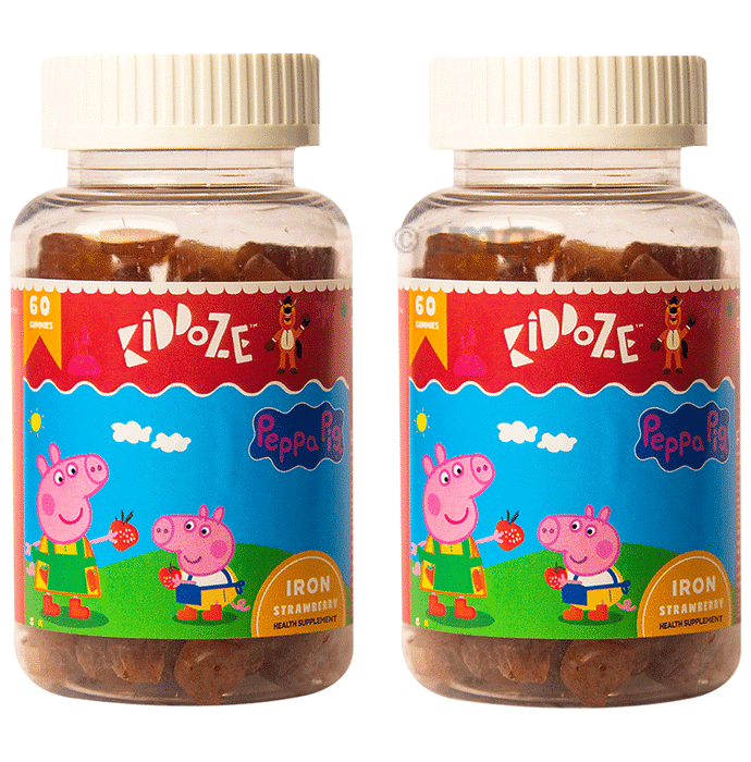 Kiddoze Iron Strawberry Gummies (60 Each)