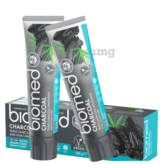 Biomed Complete Care Natural Toothpaste (100gm Each) Charcoal Buy 1 Get 1 Free