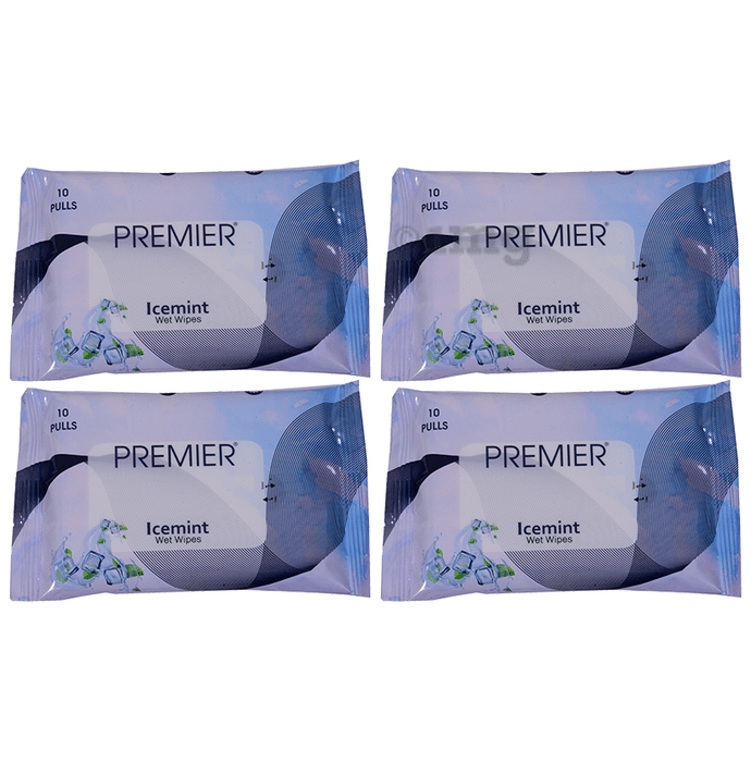Premier Tissues Wet Wipes (10 Each) Ice Mint