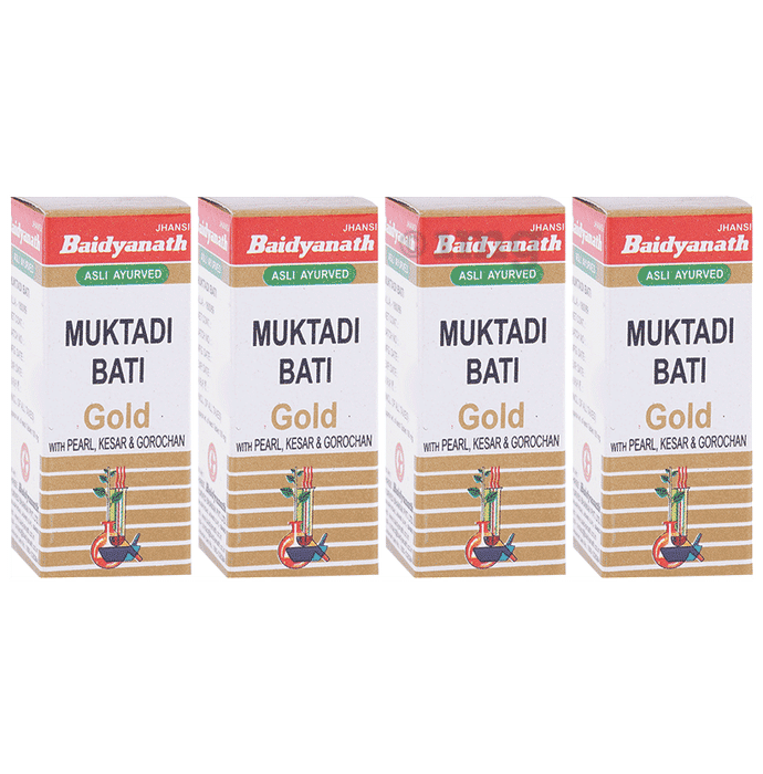 Baidyanath (Jhansi) Muktadi Bati Gold with Pearl, Kesar & Gorochan