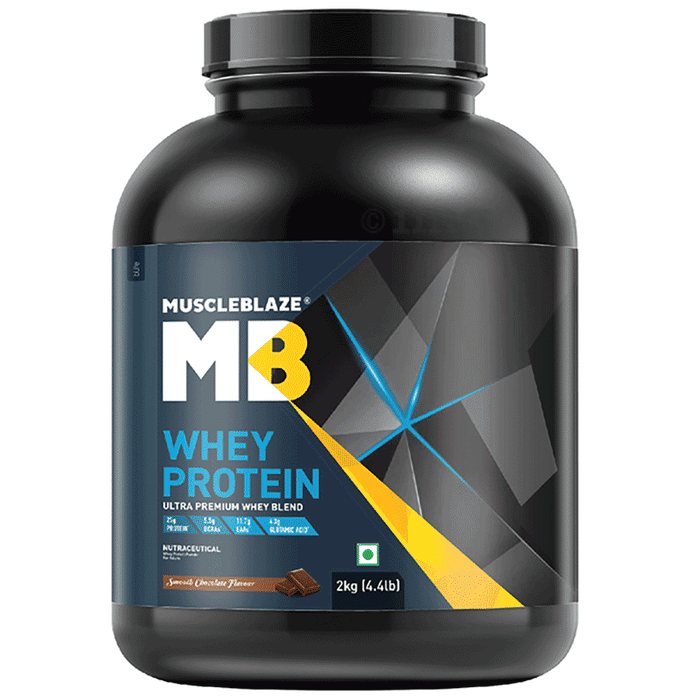 MuscleBlaze Whey Isolate Protein Blend Powder | Added Digestive Enzymes & Glutamic Acid | For Muscle Gain | Flavour Smooth Chocolate
