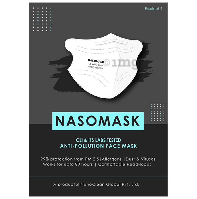 Nasomask N95 Anti-Pollution Face Mask with Headloop New Design White