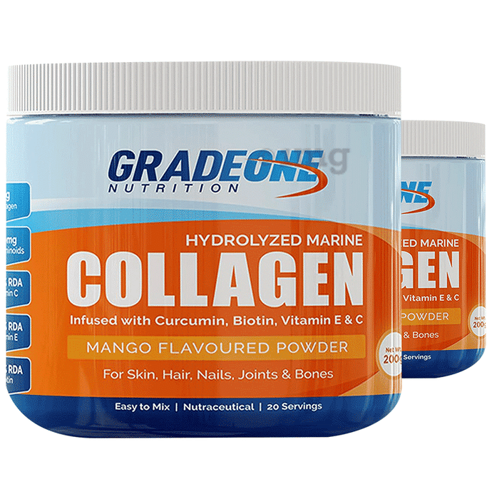 Gradeone Nutrition Hydrolyzed Marine Collagen Powder (200gm Each) Mango