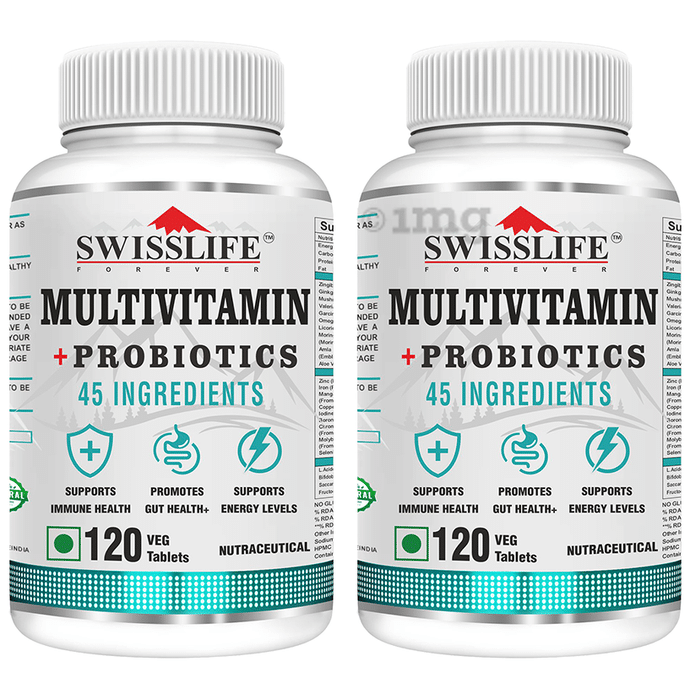 SWISSLIFE FOREVER Multivitamin + Probiotics Veg Tablet (120 Each)