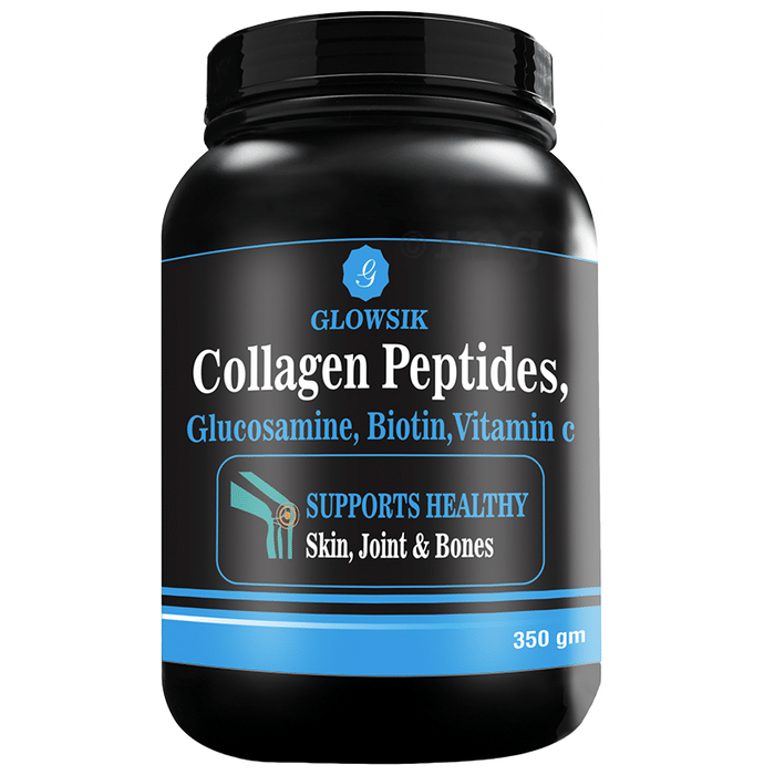 Glowsik Collagen Peptides, Glucosamine, Biotin, Vitamin C Powder