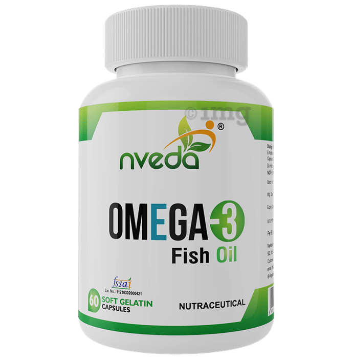 Nveda Omega 3 with EPA & DHA for Heart, Brain & Joint Health | Soft Gelatin Capsule