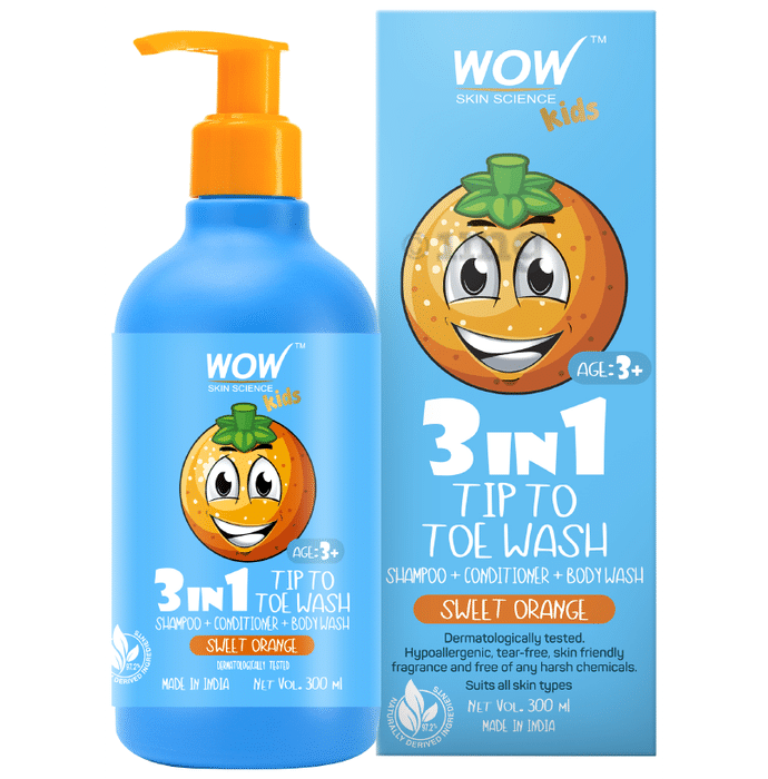 WOW Skin Science Kids 3 in 1 Tip to Toe Wash Sweet Orange