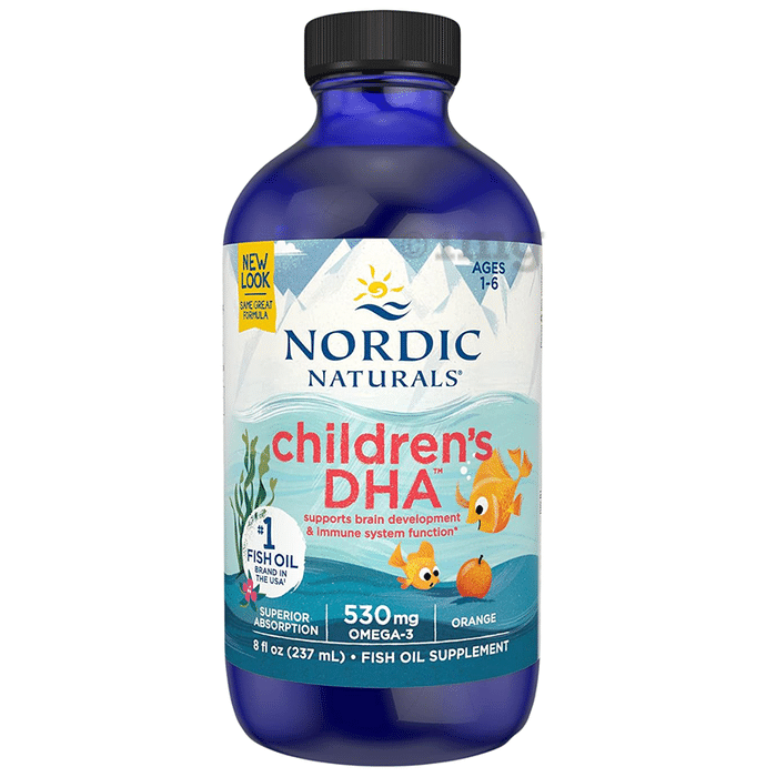 Nordic Naturals Children's DHA with 530mg Omega 3 | For Healthy Brain & Immunity | Flavour Orange
