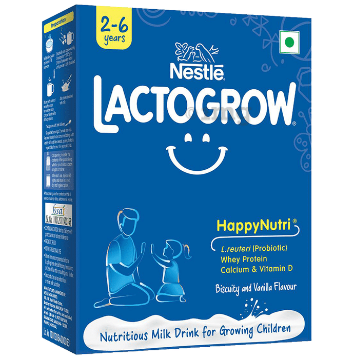 Nestle Lactogrow Nutritious Milk Drink (2 to 6 Years)  Flavour Biscuity and Vanilla