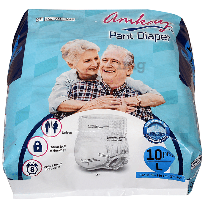 Amkay Pant Pull Diapers | Easy-to-wear | High Absorbency and Leak Proof Large