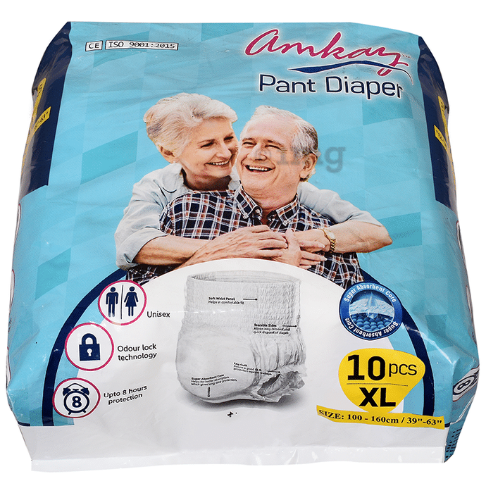Amkay Pant Pull Diapers | Easy-to-wear | High Absorbency and Leak Proof XL