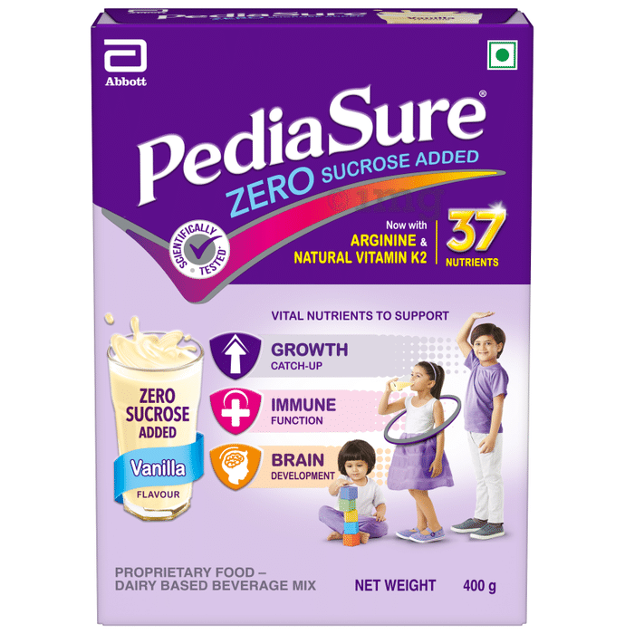 PediaSure Zero Sucrose Added Kids Nutrition Drink with Arginine & Natural Vitamin K2 for 2+ Vanilla