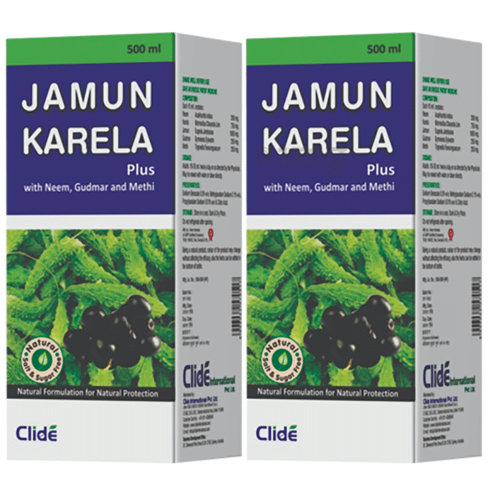 Clide Jamun Karela Plus Ayurvedic Juice (500ml Each)