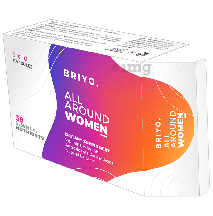 Briyo All Around Women's Multivitamin: Highly Absorbable 37+ Nutrients in Conveniently Sized Capsule
