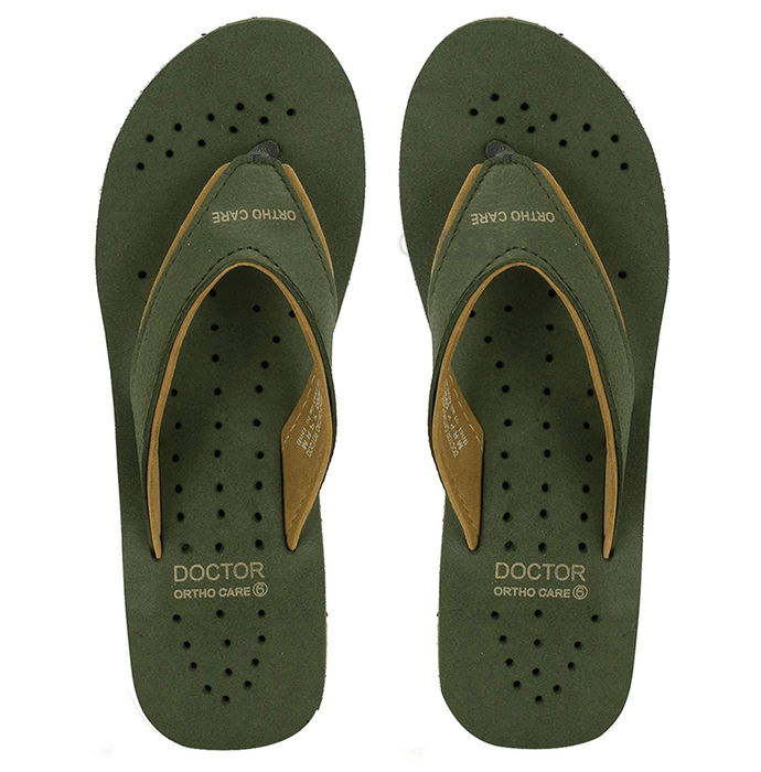 Doctor Extra Soft Orthopaedic Diabetic Pregnancy Comfort Flat Flipflops Slippers For Women 4UK Olive