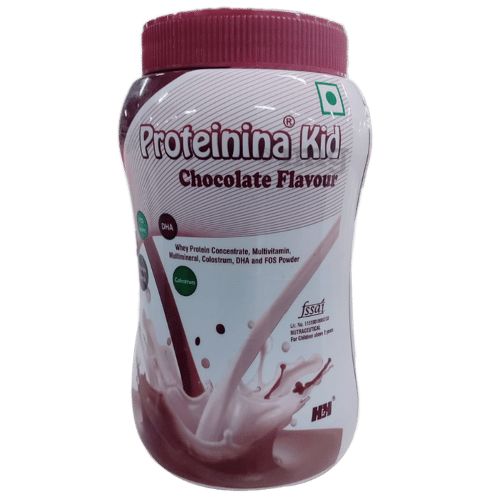 Proteinina Kid Supplement with Whey Protein, Multivitamins & DHA | Flavour Powder Chocolate