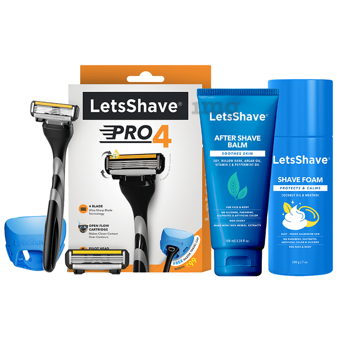 LetsShave Pro 4 Shaving Razor Value Kit