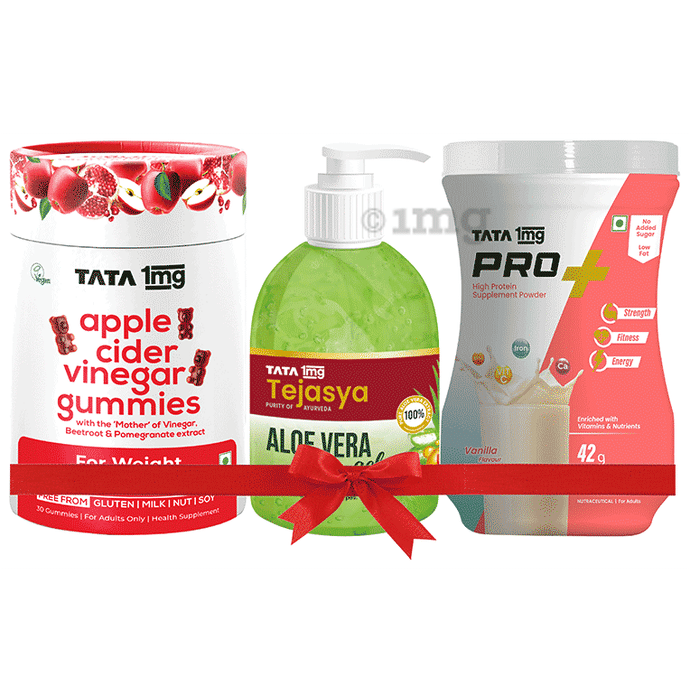 Tata 1mg Gift Combo for Healthy Skin, Muscles & Weight Management