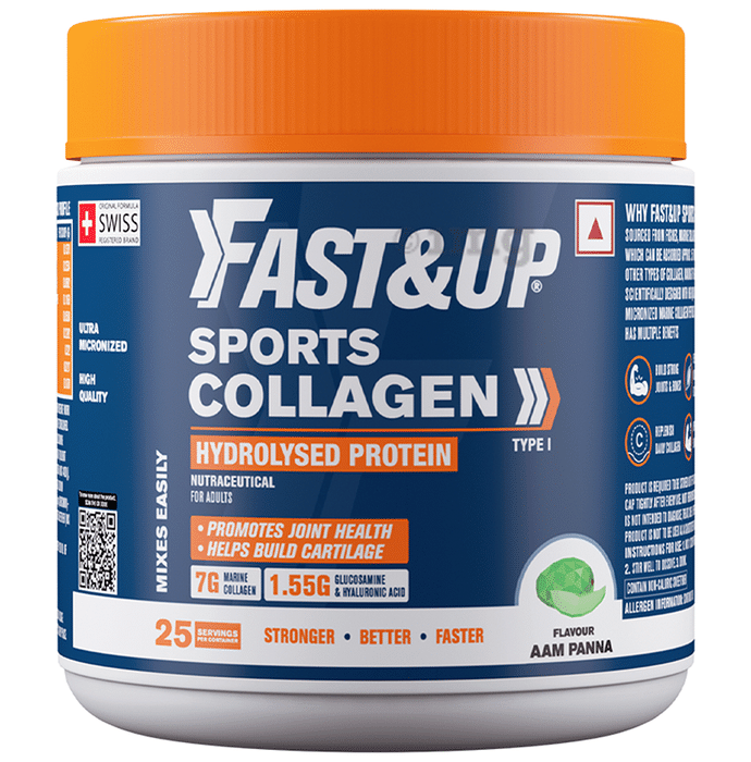 Fast&Up Sports Collagen Hydrolysed Protein Promotes Joint Health and Build Cartilage Powder Aam Panna