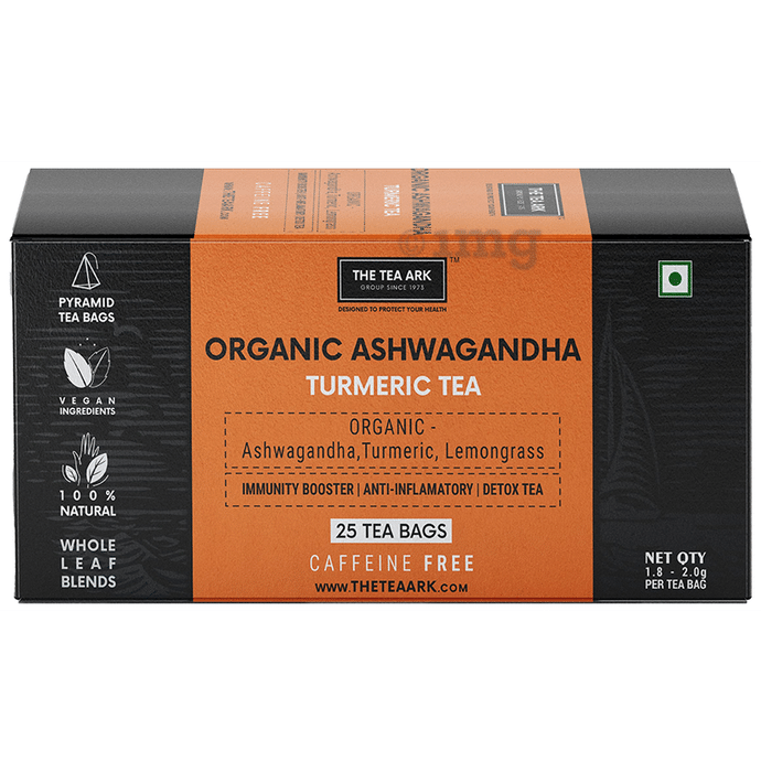 The Tea Ark Organic Ashwagandha Turmeric Caffeine Free Tea Bag (1.8gm-2gm Each)