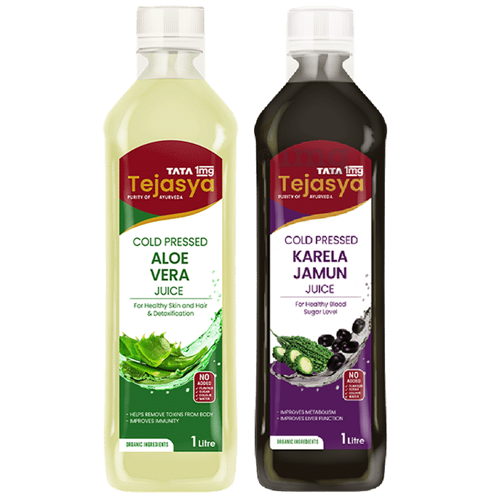 Tata 1mg Combo Pack of Tejasya Aloevera Juice & Tejasya Karela Jamun Juice