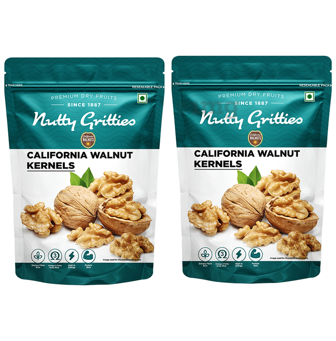 Nutty Gritties California Walnut Kernels (200gm Each)