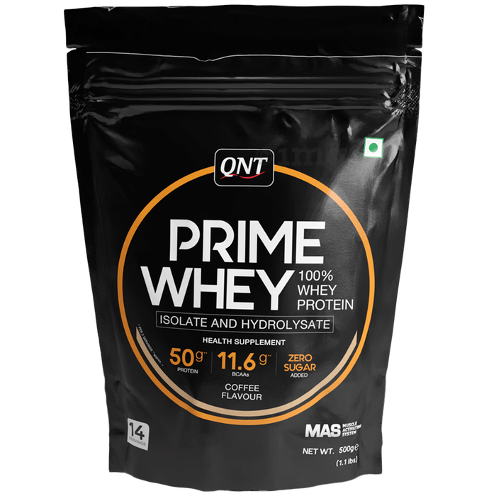QNT Prime Whey Isolate & Hydrolysate Powder Coffee