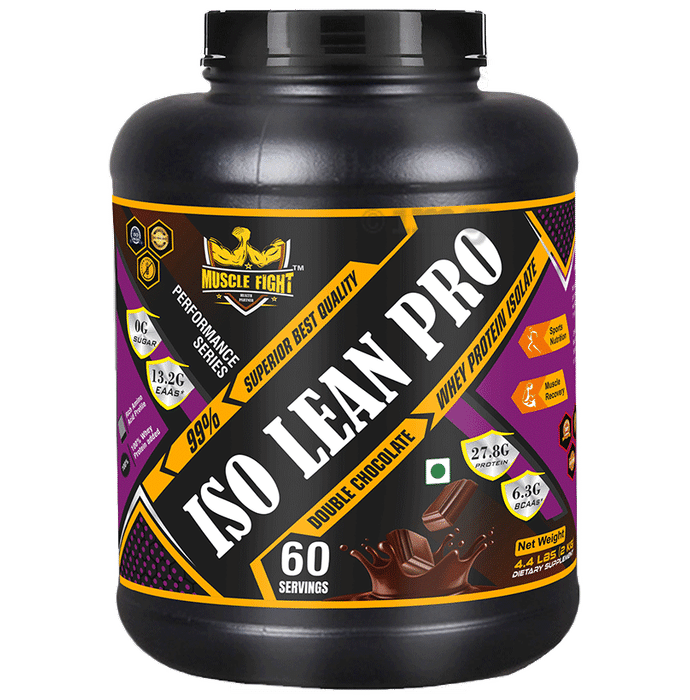 Muscle Fight ISO Lean Pro Whey Protein Powder Double Chocolate