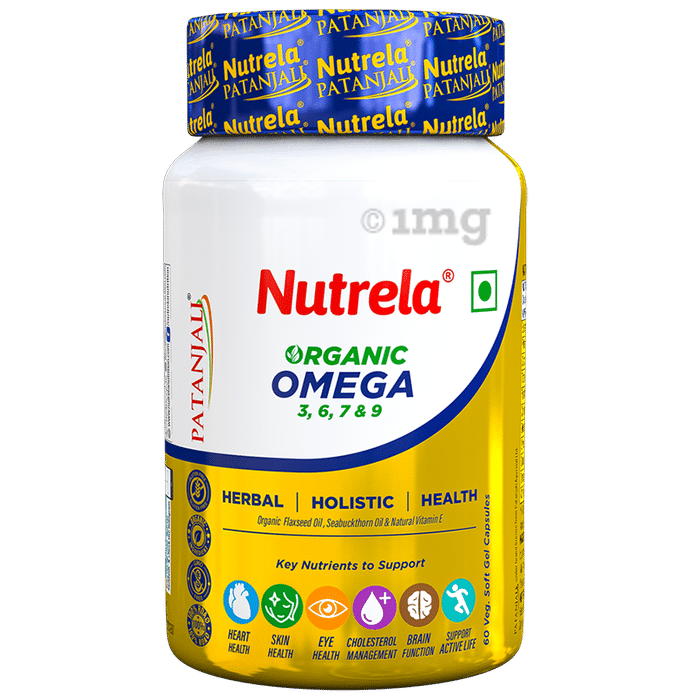 Patanjali Nutrela Organic Omega 3,6,7 & 9 | For Heart, Skin, Eyes & Brain |