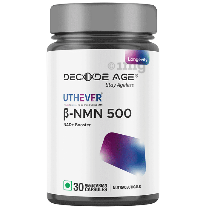 Decode Age NMN Pro Uthever 500 Vegetarian Capsule , Ultra-Pure, Boost NAD+ , Improve Muscle Strength Vegicap