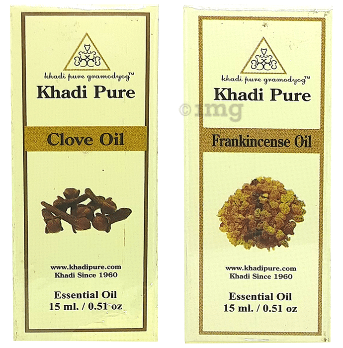 Khadi Pure Combo Pack of Clove Oil & Frankincense Oil (15ml Each)