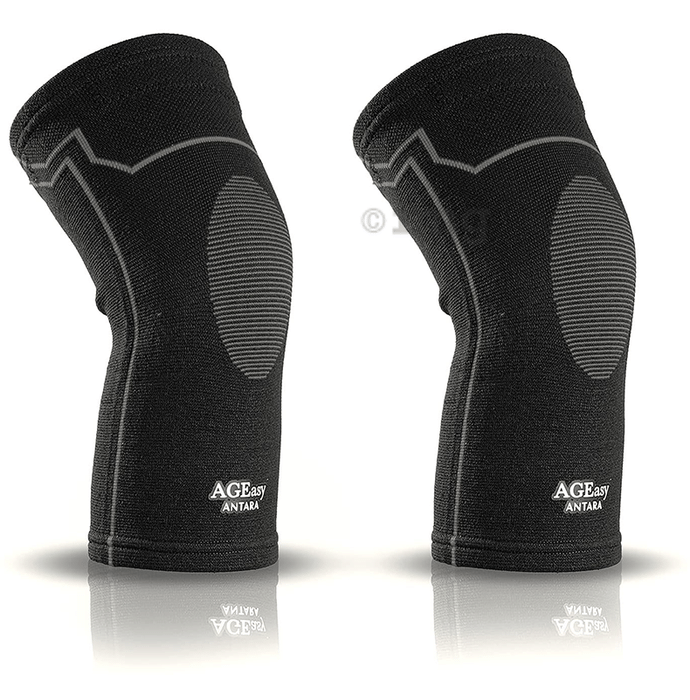 AGEasy Comfort Knee Support Black Grey Medium